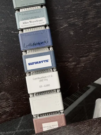 Software dongles consecutively attached together