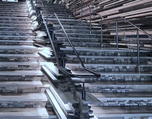 a staircase of evenly spaced wide steps